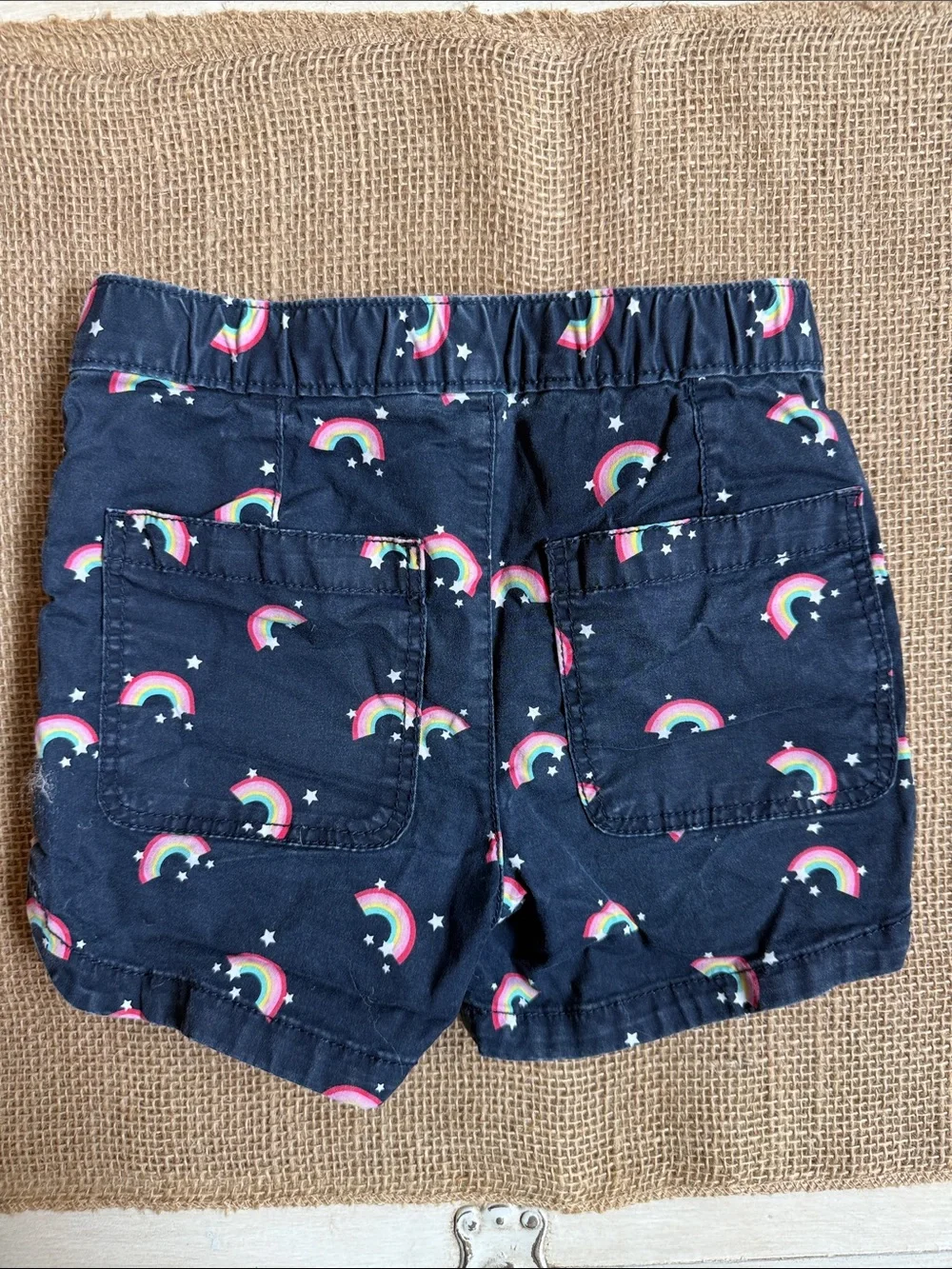 GAP Navy Girls' Rainbow Print Shorts